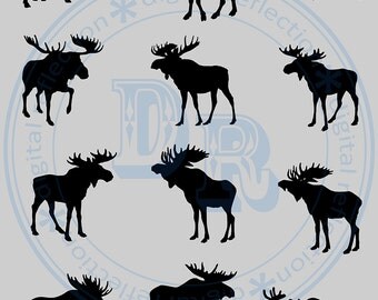 Moose silhouette | Etsy
