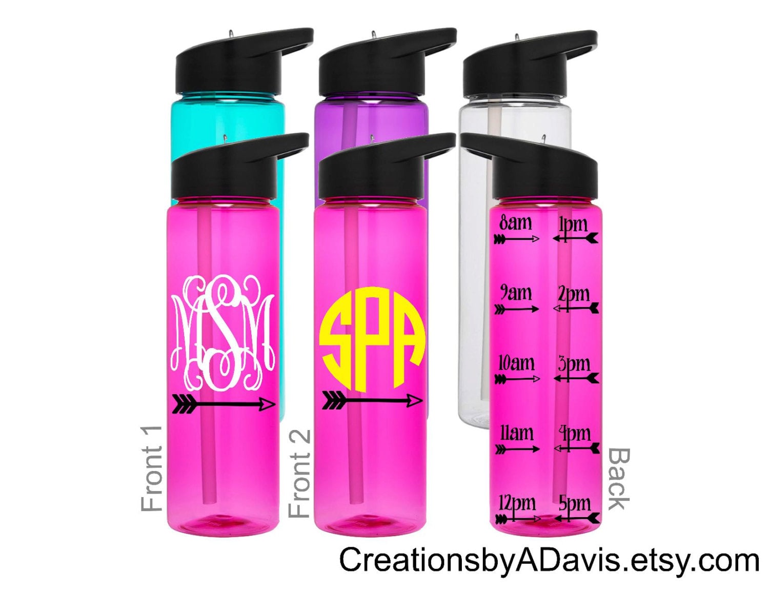 Water Bottle Tracker Water Intake Bottle Time by CreationsbyADavis