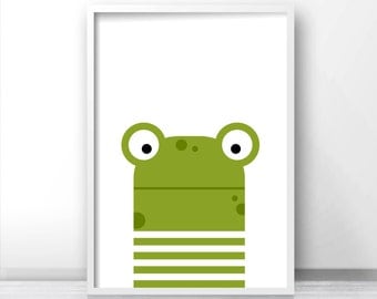 Nursery Print, Frog Nursery Decor, Nursery Art, Kids Wall Art, Instant Download Baby Nursery Art, Kids Art, Kids Room Decor, Animal Nursery