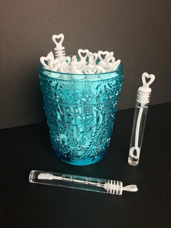25 Heart Wedding Wand Bubbles Tube Favors In A by Guestbookery