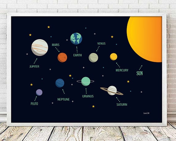 solar system PRINTABLE planets space outer by Ilustracionymas