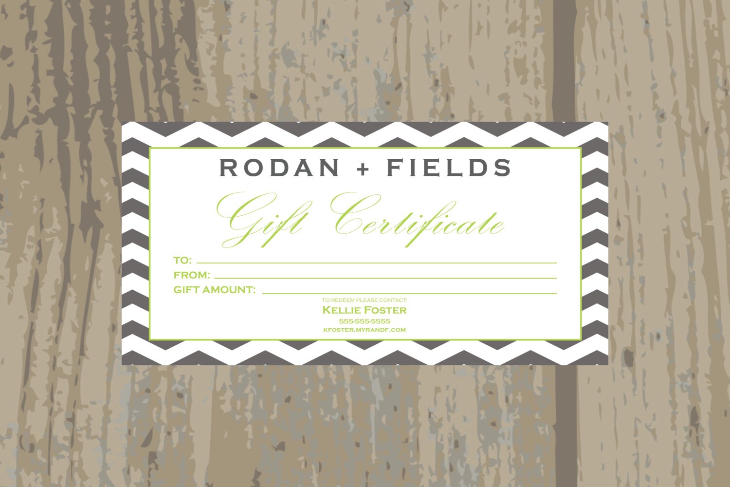 Rodan Fields Gift Certificate Digital Upload Or Printed One