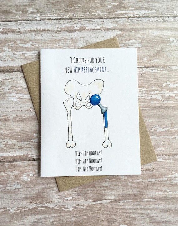 Hip Replacement Card Hip Surgery Card Get Well by BangsAndTeeth