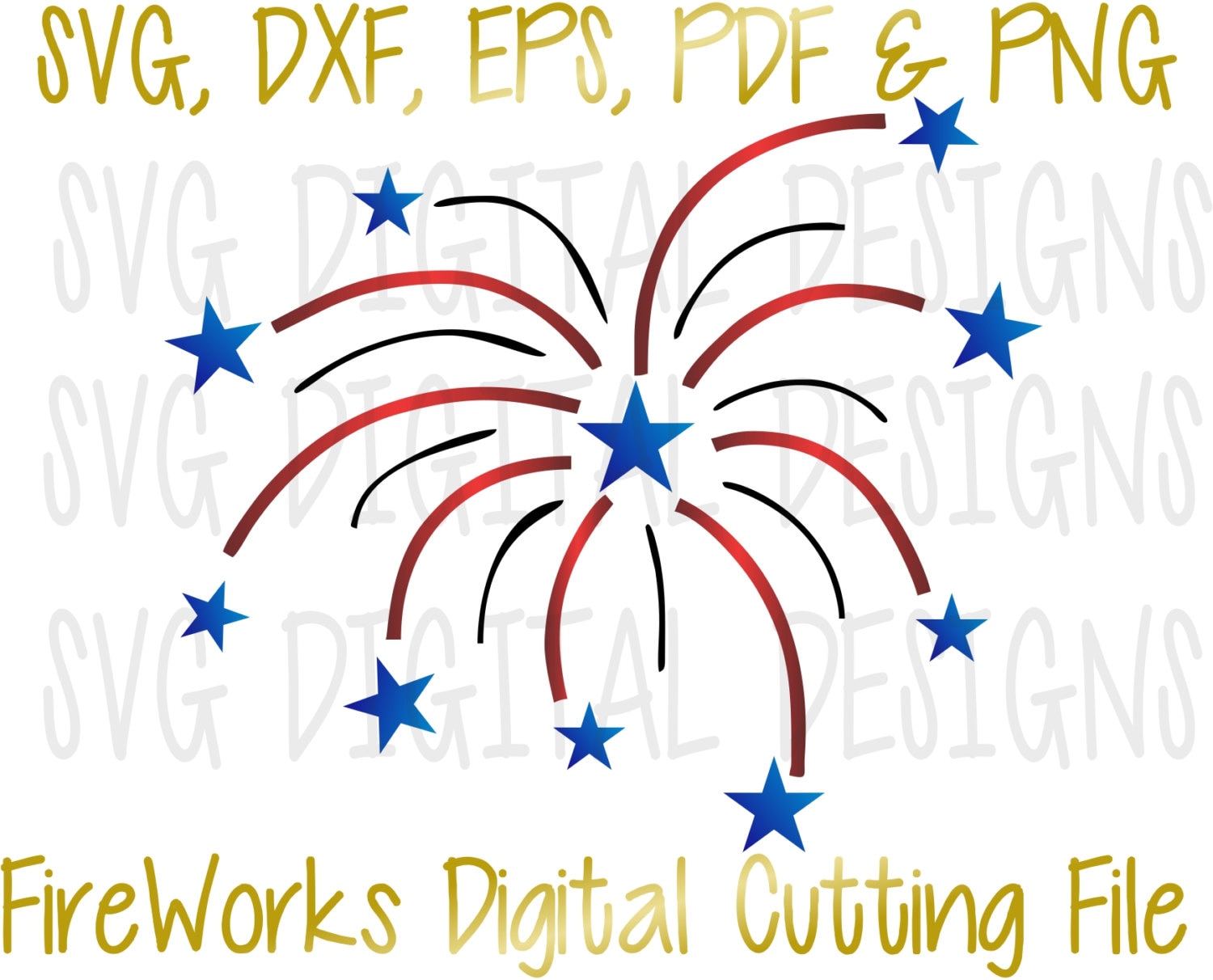 Download 4th of July Svg FireWorks Svg cut File Patriotic Clipart