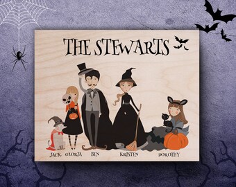 Halloween Family Sign, Personalized Halloween Decor, Happy Halloween, Halloween Art Print, Halloween Gifts, Family Halloween Funny Halloween