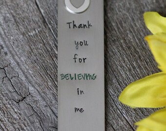 Personalized Bookmark - Hand Stamped Gift for Teacher or Parent- Custom Made Bookmark