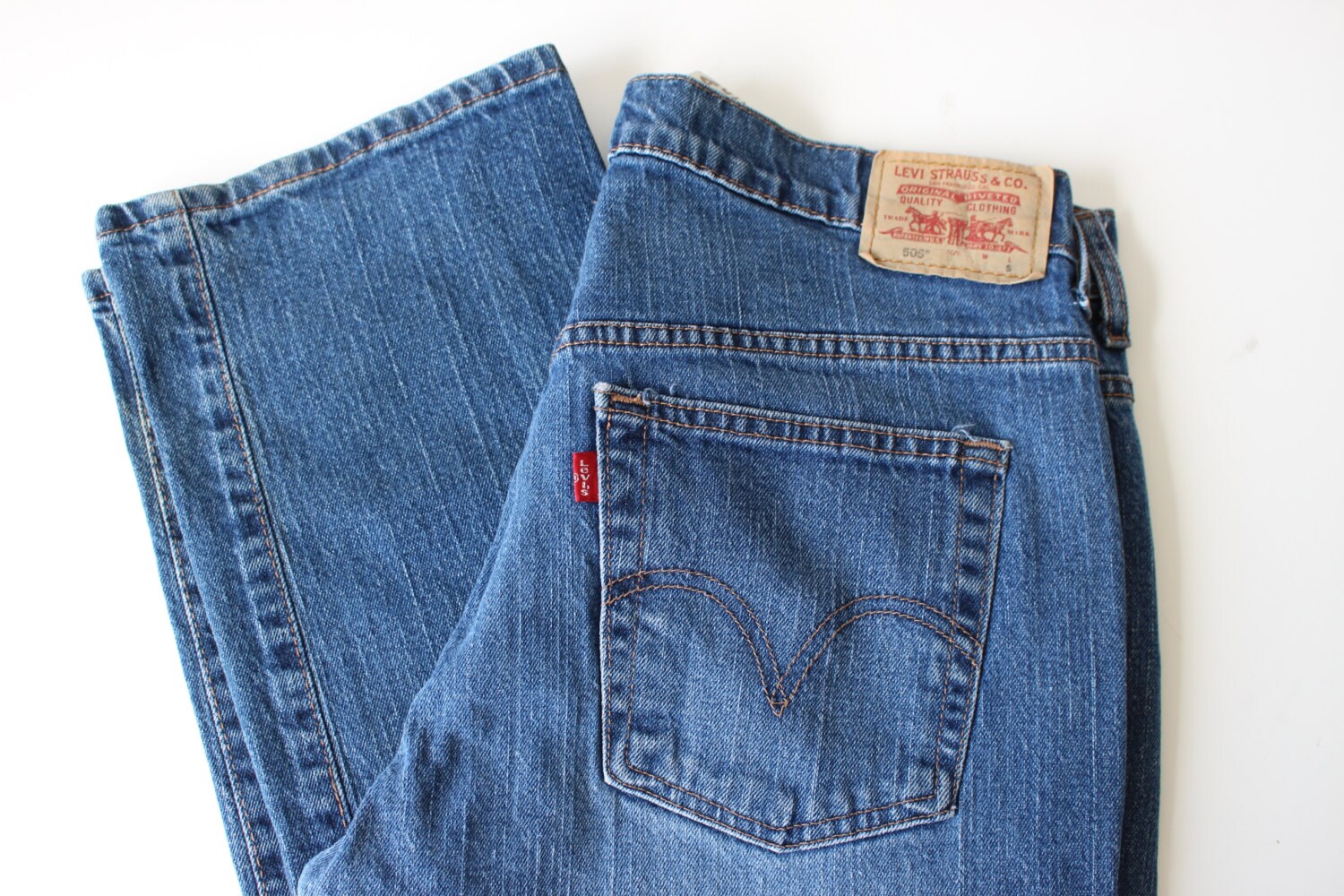Levis Denim Pants Vintage Indigo Blue Levis 505 Jeans Nouveau