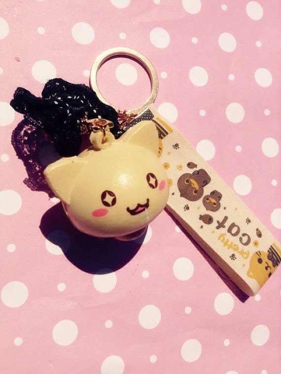 Kawaii keychain squishy cute neko cat theme by Thecolourpolkadot