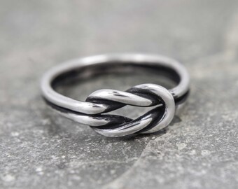 Sailors knot ring - oxidised knot ring - simple stacking ring made with Sterling silver