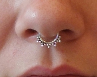 Fake septum/handmade fake septum/fake piercing/fake ring nose/fake septum piercing/fake nose ring/non pierced septum/silver fake septum