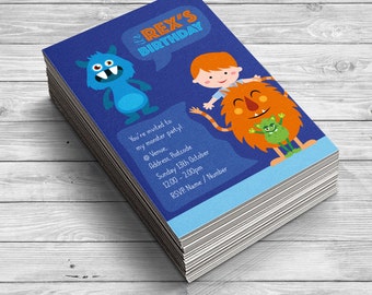 Boys Birthday Invitations, Monster Birthday Party Invitations, Monster Party Supplies, Cute Monster Invitations, Monster Party Supplies