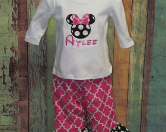 Minnie Mouse Birthday Outfit-Minnie Mouse Clothing-Girls Minnie Mouse Outfit-Custom Minnie Mouse Outfit-Girls Birthday Minnie Mouse Outfit