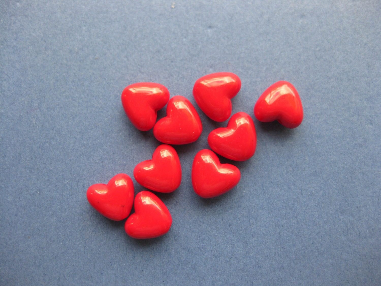 25 Heart Beads Red Heart Beads Red Hearts Hearts Red