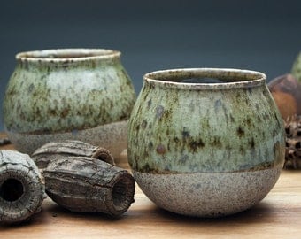 Sencha Cup, 120 mL/4 fl oz. Handmade to order. Stone-like clay & glazed finish. Japanese tea. Chinese tea. Whisky tumbler. Ceramic tea cup.