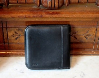 Coach Black Leather CD DVD Case- EUC