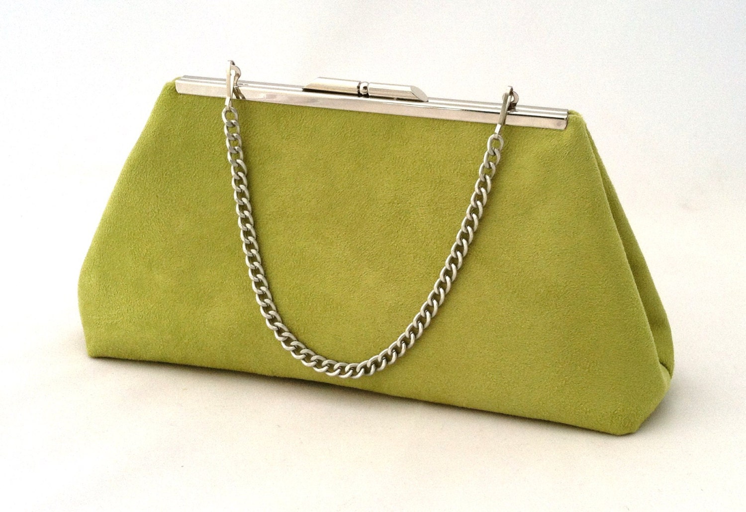 green suede bag