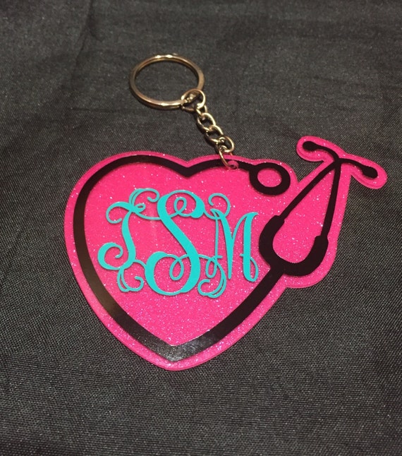 Pink Glitter Stethoscope Nurse/Doctor Monogrammed/Personalized