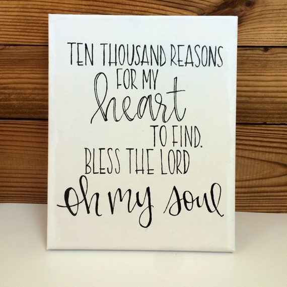 Handmade Canvas 10000 Reasons Lyrics