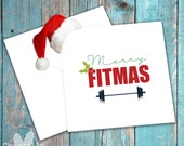 Items similar to Merry Fitmas - Funny Christmas Card - Gym Lover