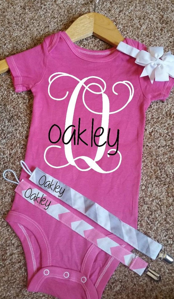 Baby Package. Bodysuit Passy Clip Bow and Bottle/Sippy