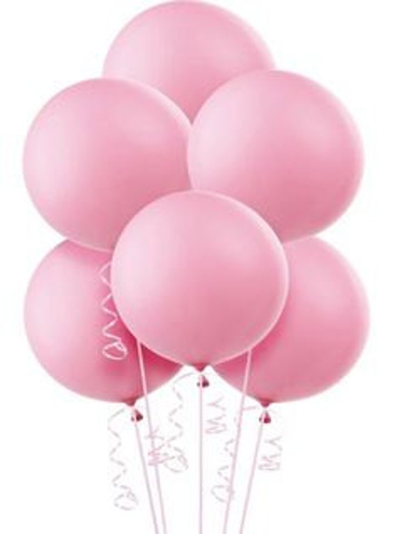 Large Round Baby Pink Latex Balloons/ 4 CT Large Pink