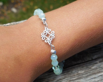 Swarovski crystal and sterling silver bracelet
