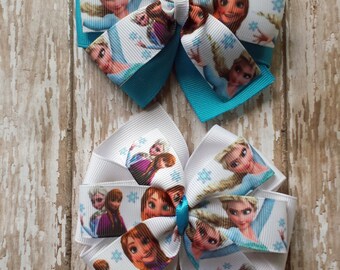 Frozen Hair Bows,Elsa Hair Bows,Anna Hair Bows,Frozen Hair Bows, Elsa and Anna Hair Bows,Frozen Birthday, Frozen Pinwheel Hair Bows.