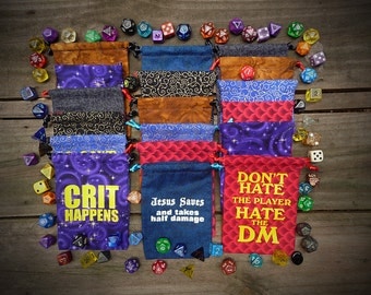 Dice Bags, Dungeons and Dragons, Roleplaying, Pathfinder