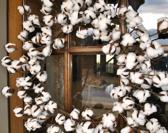 Cotton wreath~fall wreath~farmhouse decor~farmhouse wreath~cotton wreaths~wedding wreath~cotton decor~rustic decor~farmhouse decor