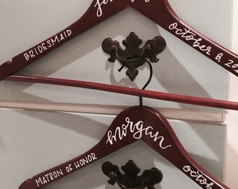 FLASH SALE Hand Lettered Bridesmaid Hangers - Bridesmaid Gift - Wedding Hangers