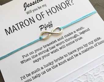 Matron of honor gift, Matron of honor proposal, Will you be my matron of honor, Matron of honor bracelet, Unique bridesmaid gifts, B1