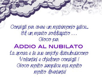 Giochino facile facile per addio al nubilato