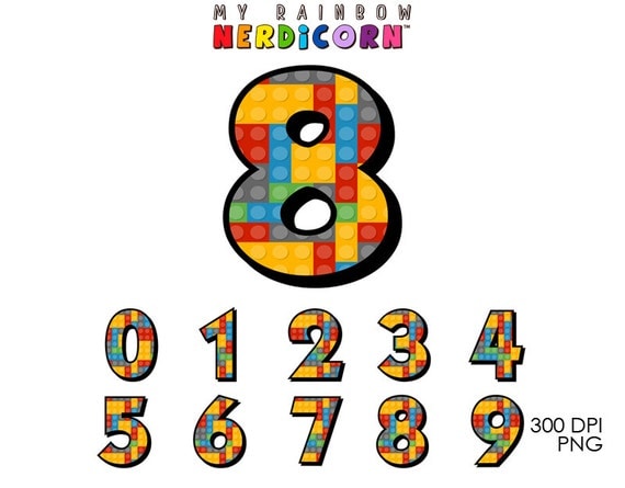 lego brick pattern filled numbers 0 9 by myrainbownerdicorn