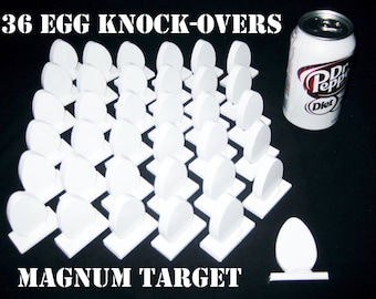 Steel Shooting Targets - 36 New Egg Knockovers-Action Pistol & Rifle Silhouettes