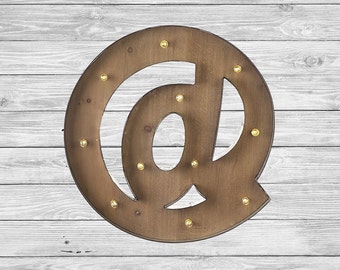 Freestanding Wooden Rustic LED Light Up Letters 16