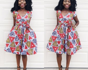 Ankara Skirt with waistbelt african print african by Veroexshop