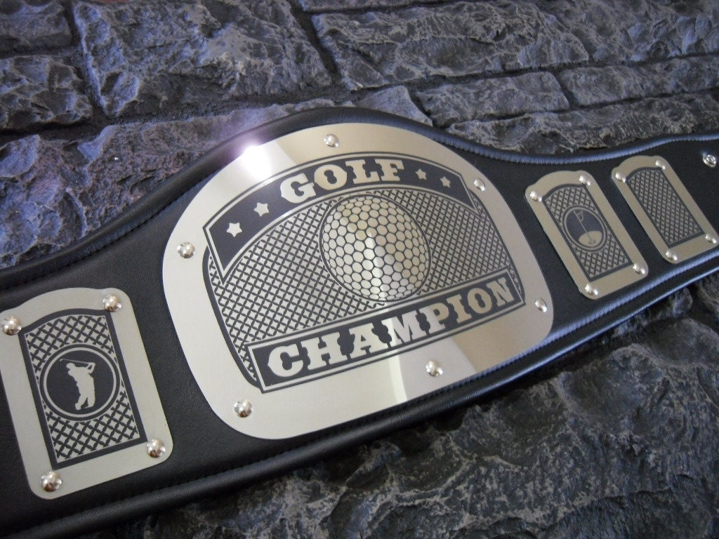 Golf Championship Belt High Quality Metal Plates by BrigadeBelts