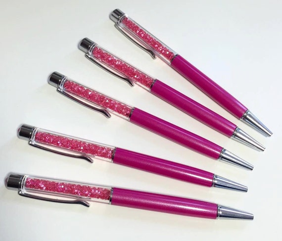 Items similar to Hot pink crystal pen, pink crystal pen, diamond ...