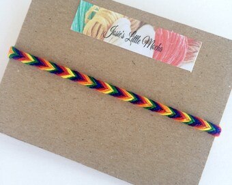 LGBT Fishtail Friendship Bracelet / French Braid Friendship Bracelet / LGBT Bracelet / Rainbow Bracelet / Pride Bracelet / Colorful Bracelet