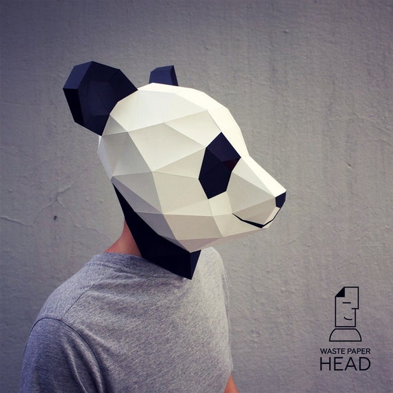 Papercraft panda mask printable DIY template