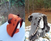 With Color options,Ewok costume,Bear Hooded cowl ,Hooded neckwarmer,Teen,Adult, Handmade crochet