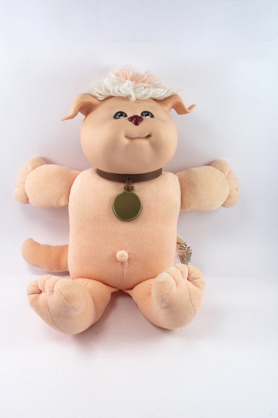 1985 Koosa dog vintage Cabbage Patch Kid animal peach