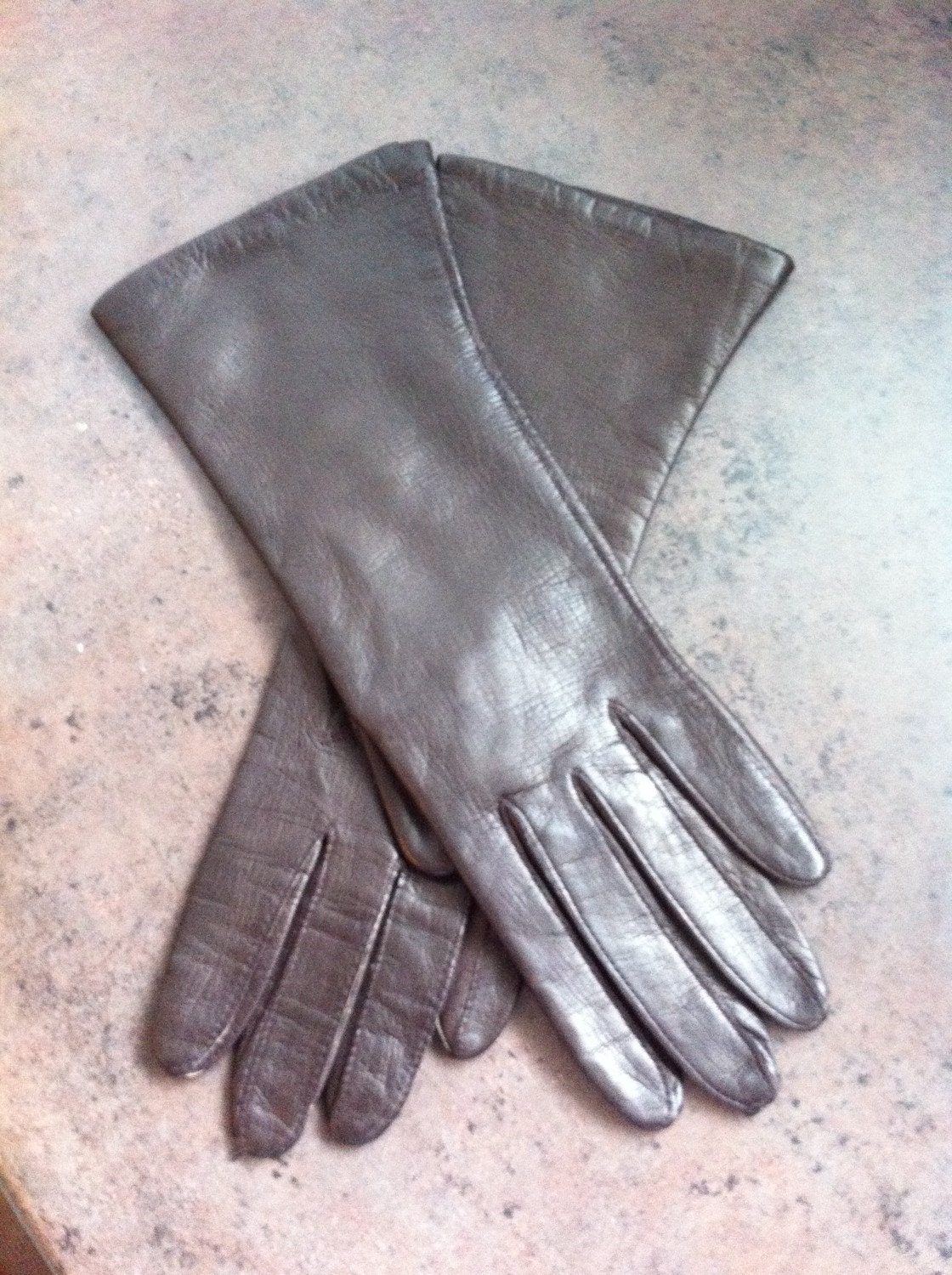 Vintage Leather Gloves Brown Leather Womens Driving Gloves