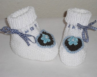Baby shoes - debut - clothing - shoes - Handmade - wool shoes - push - baby shoes