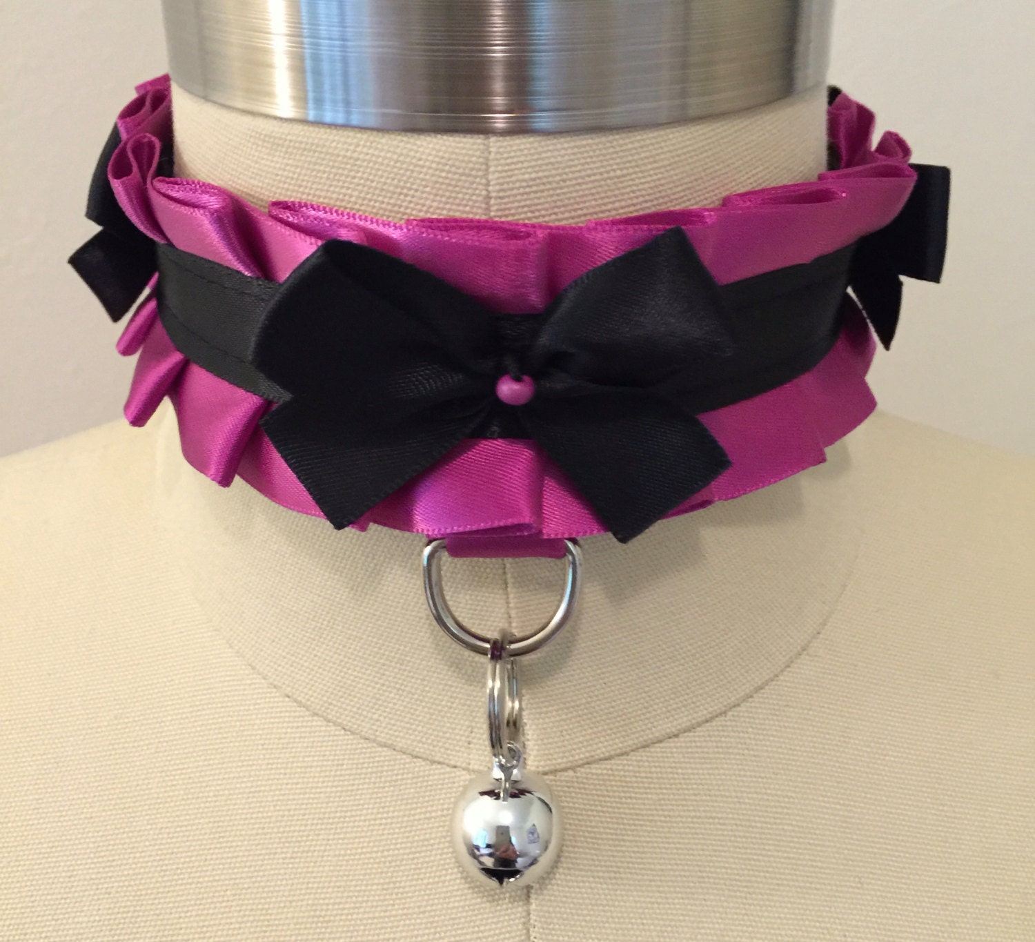 Magenta and Black Kitten Play Collar Cosplay by TheFlirtyKitten