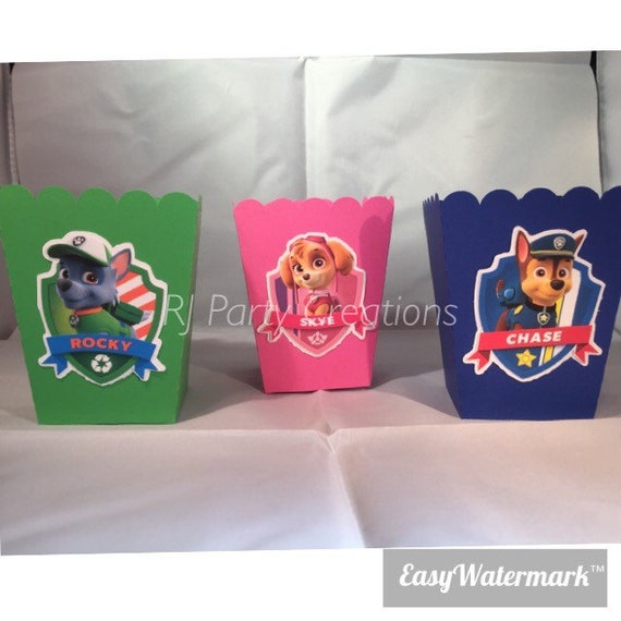 12 Paw Patrol mini popcorn boxes