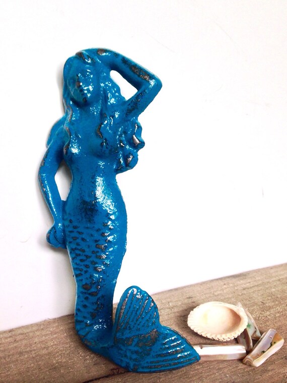 Teal Blue Mermaid Hook Bathroom Wall Hooks Jewelry Hooks
