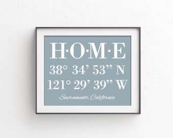 Mothers Day Gift Latitude Longitude Sign House Warming Gift | GPS Coordinates | Gifts for Mom | Housewarming Gift HOME Realtor Closing Gift