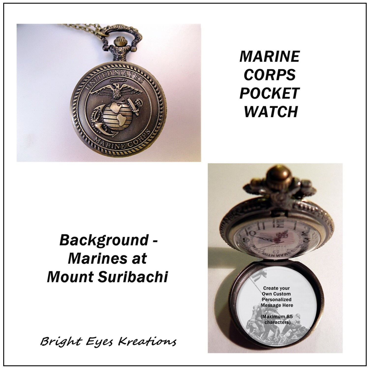 US Marines Marine Corps Pocket Watch by BrightEyesKreations
