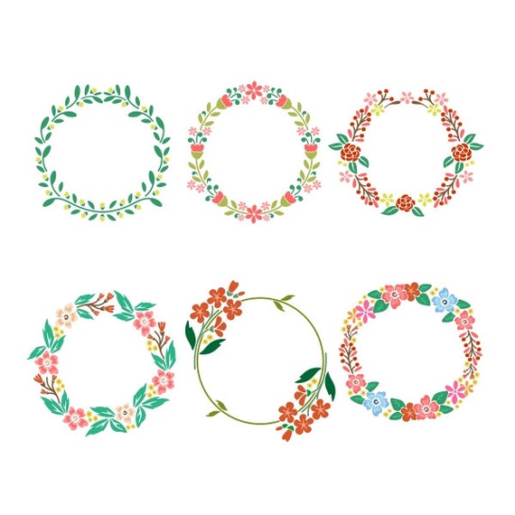 Download Floral Flowers Wreath Cuttable Design SVG DXF EPS use with